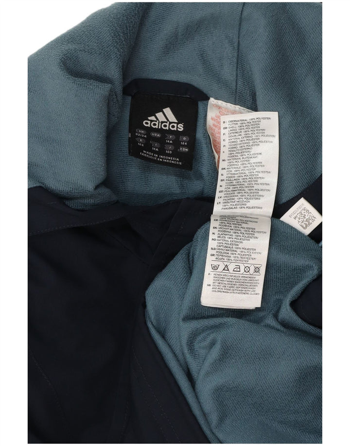 Jachetă de ploaie Anorak cu glugă ADIDAS pentru băieți 13-14 ani, bleumarin, poliester