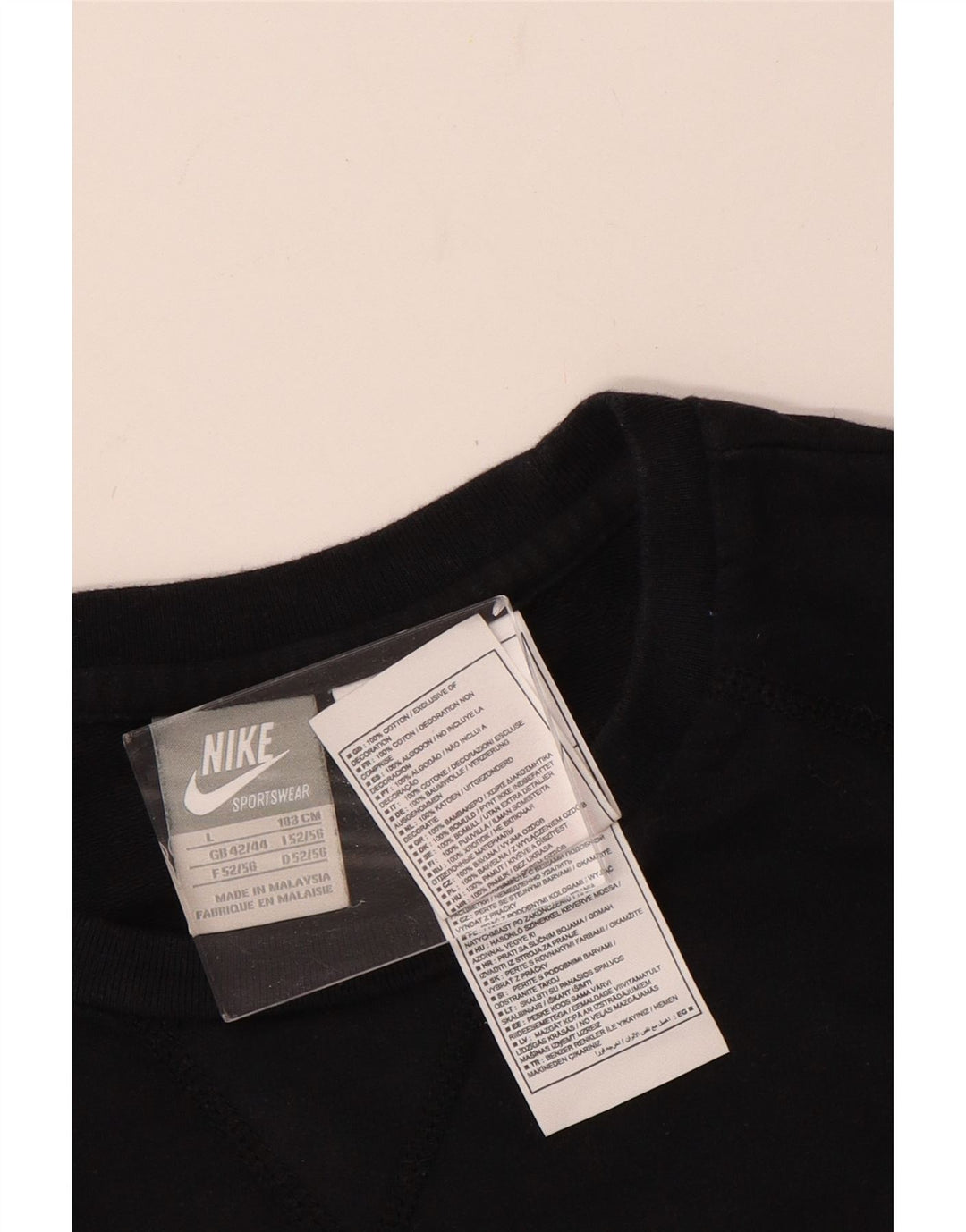 Pulover NIKE pentru bărbați, cu grafică, UK 42/44, mare, negru, bumbac