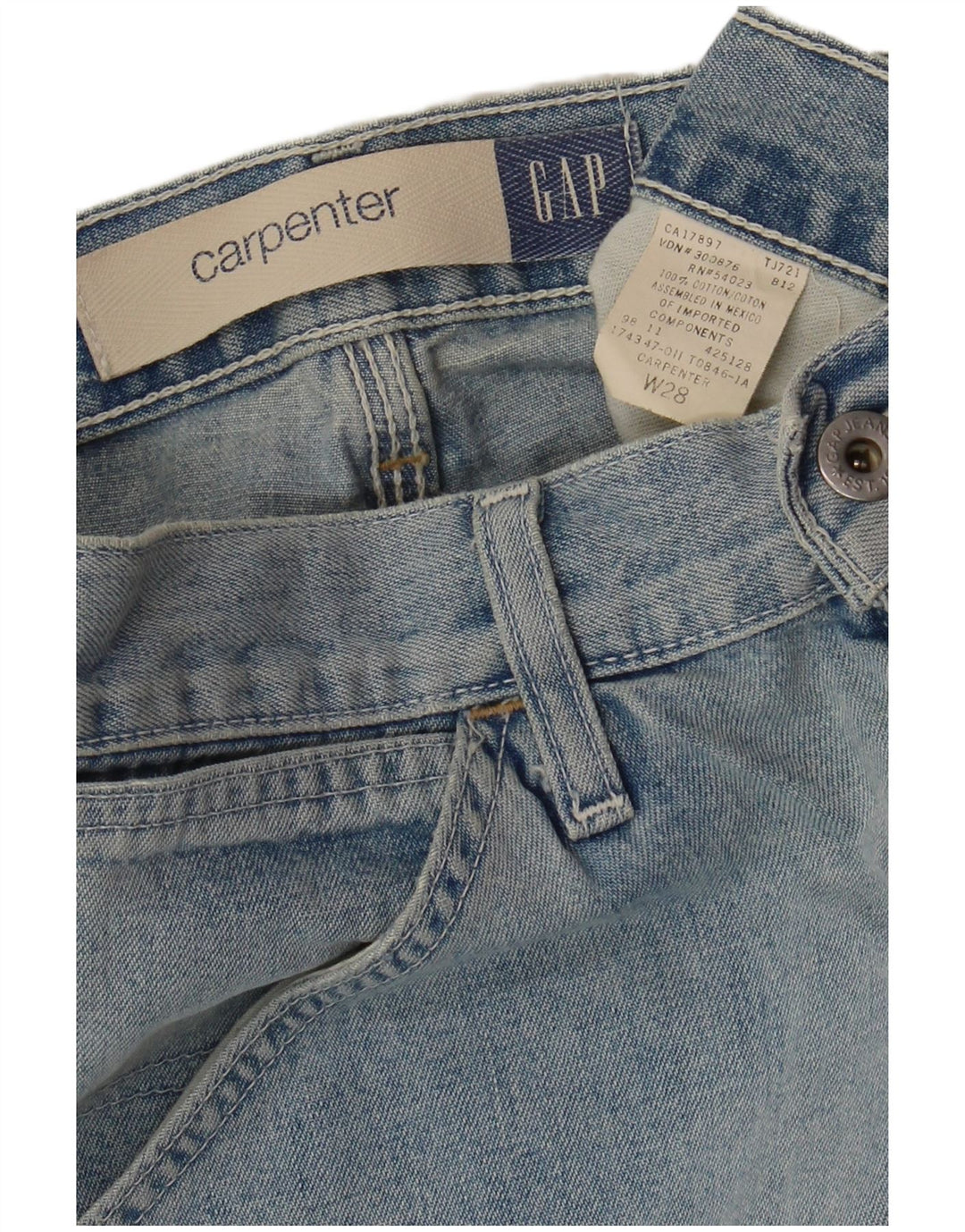 Pantaloni scurți GAP Carpenter Cargo Denim W28 Bumbac albastru mic