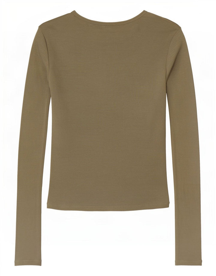 Top pentru femei Zara cu mânecă lungă UK 12 Medium Khaki