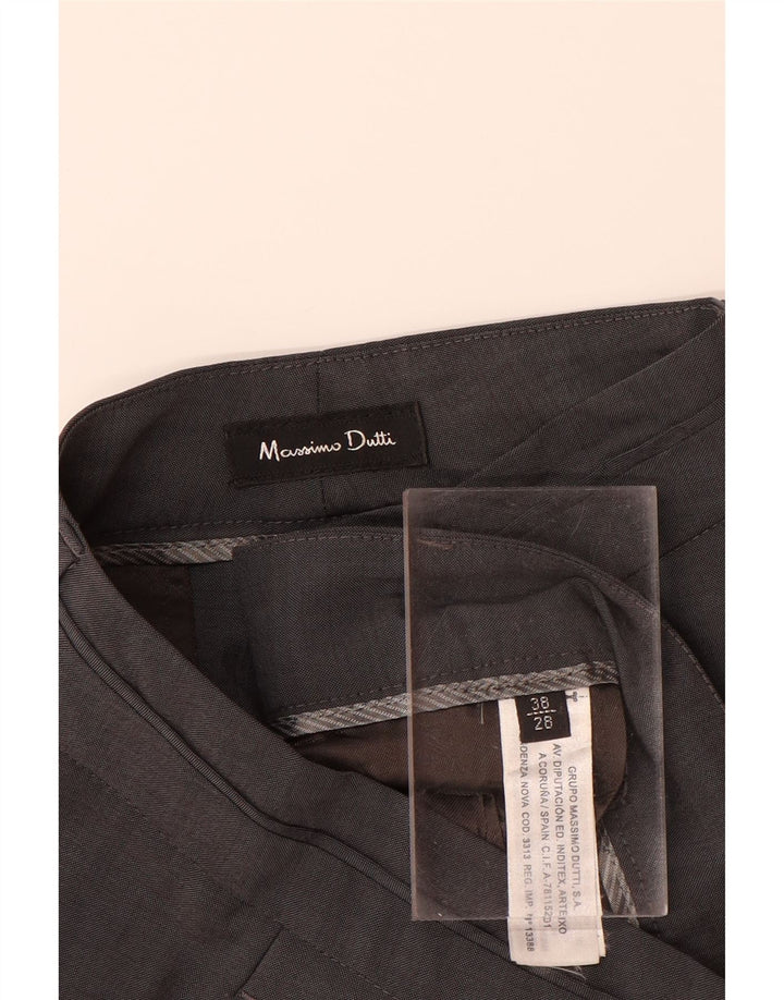 MASSIMO DUTTI Pantaloni drepti pentru femei EU 38 Mici W28 L33 Lână gri