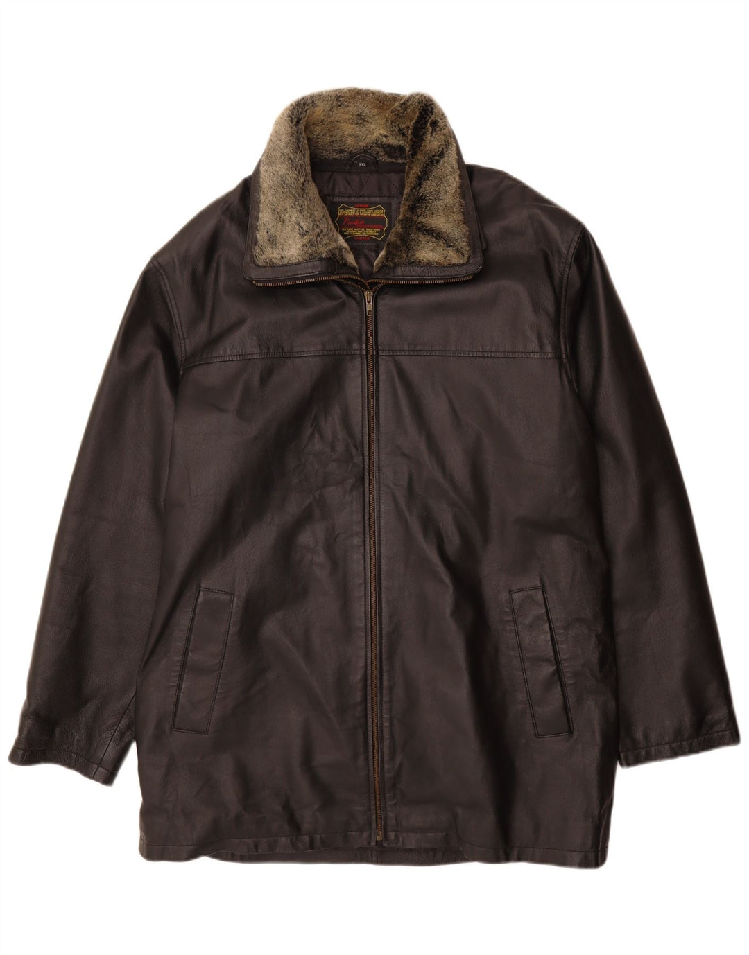 Jachetă din piele pentru bărbați Pointers UK 44 2XL Piele neagră