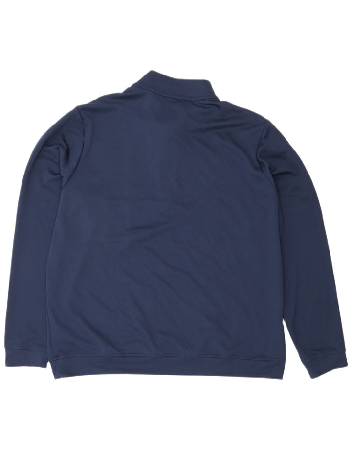Hanorac pentru bărbați Adidas, cu fermoar, cu gât, XL, poliester bleumarin