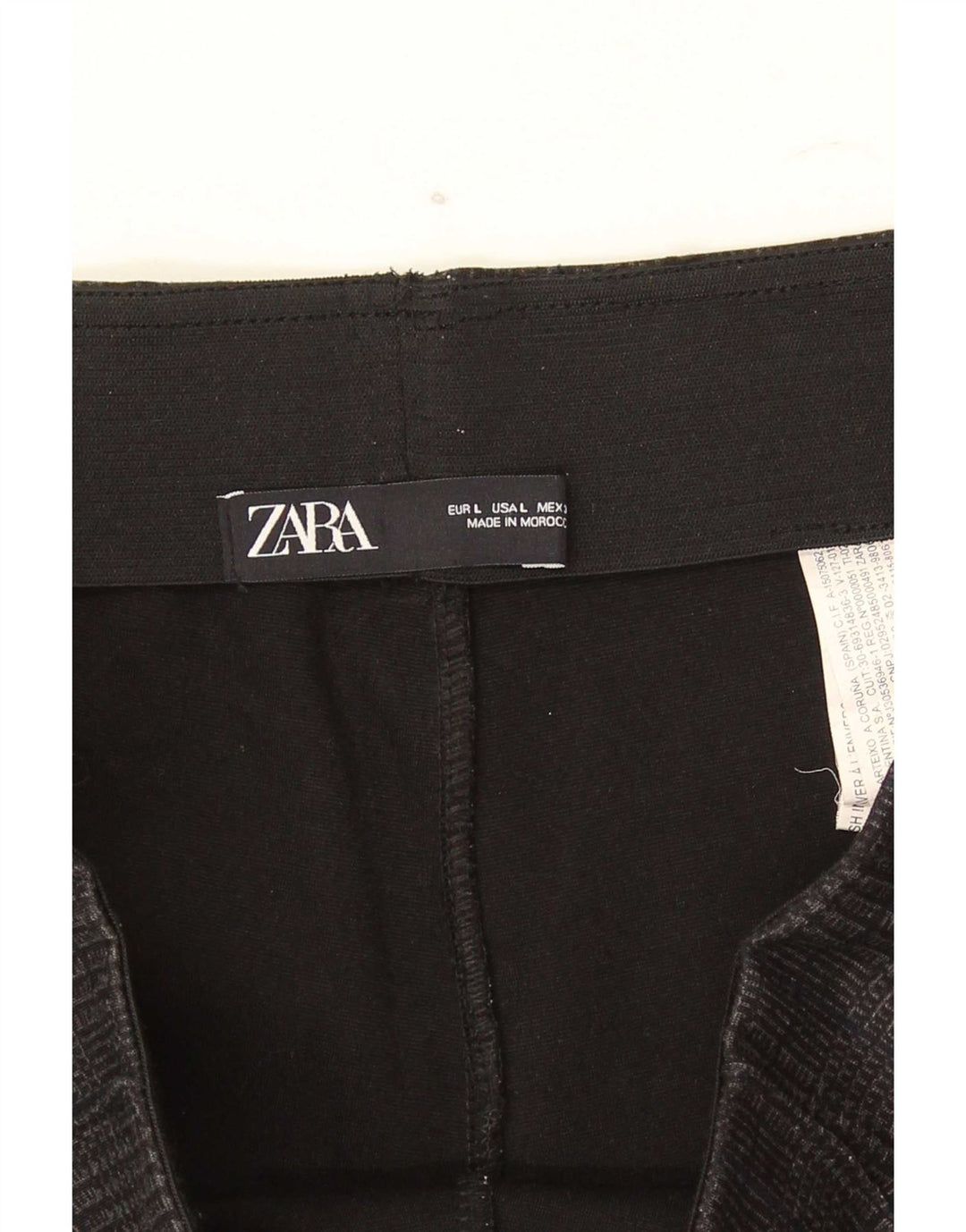 Pantaloni tăiați pentru femei Zara, mari L32 L26, poliester cu picior de găină gri