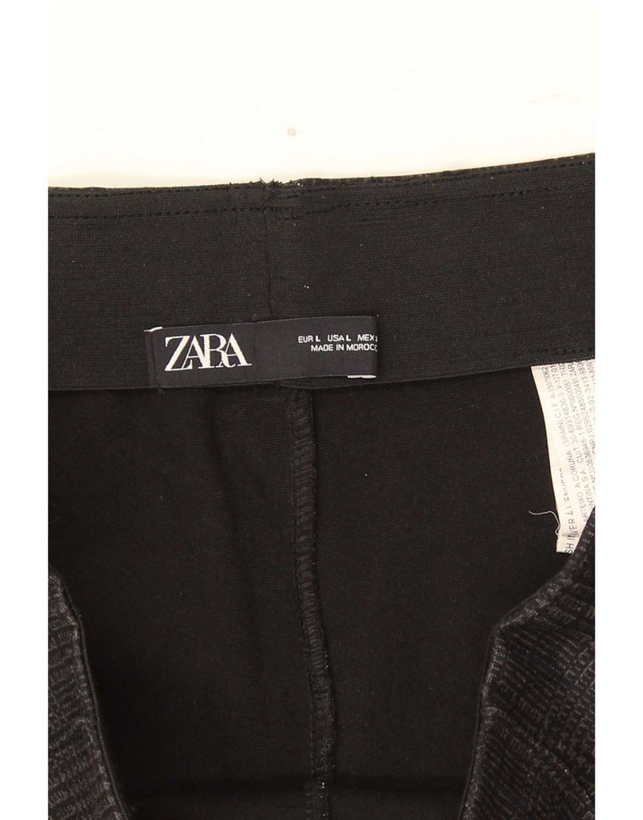 Pantaloni tăiați pentru femei Zara, mari L32 L26, poliester cu picior de găină gri