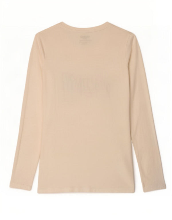 Guess Top grafic pentru femei cu mânecă lungă UK 6 XS bumbac alb