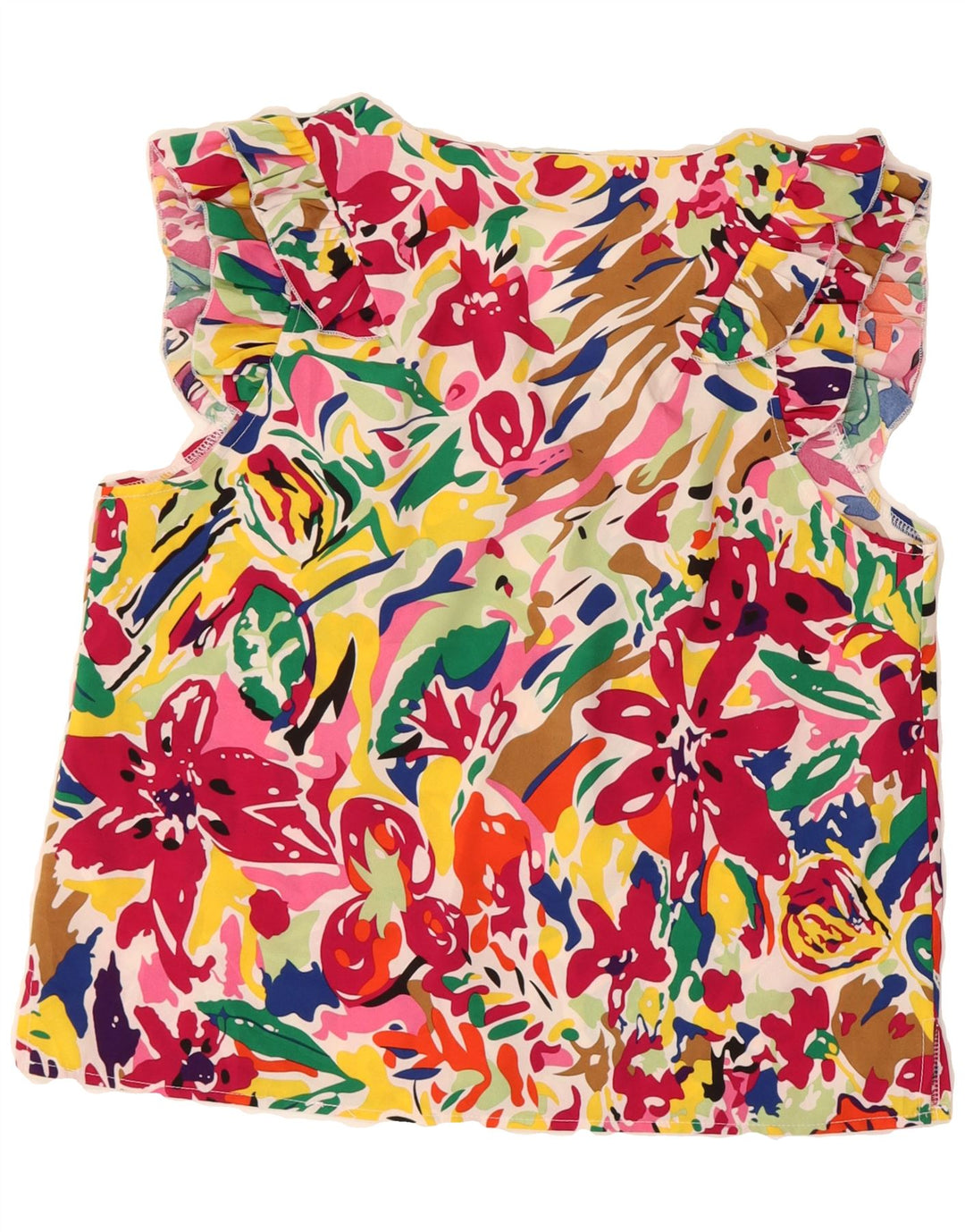 VINTAGE Womens Blouse Top UK 16 Large Multicoloured Floral Polyester Vintage Vintage and Second-Hand Vintage from Messina Hembry 