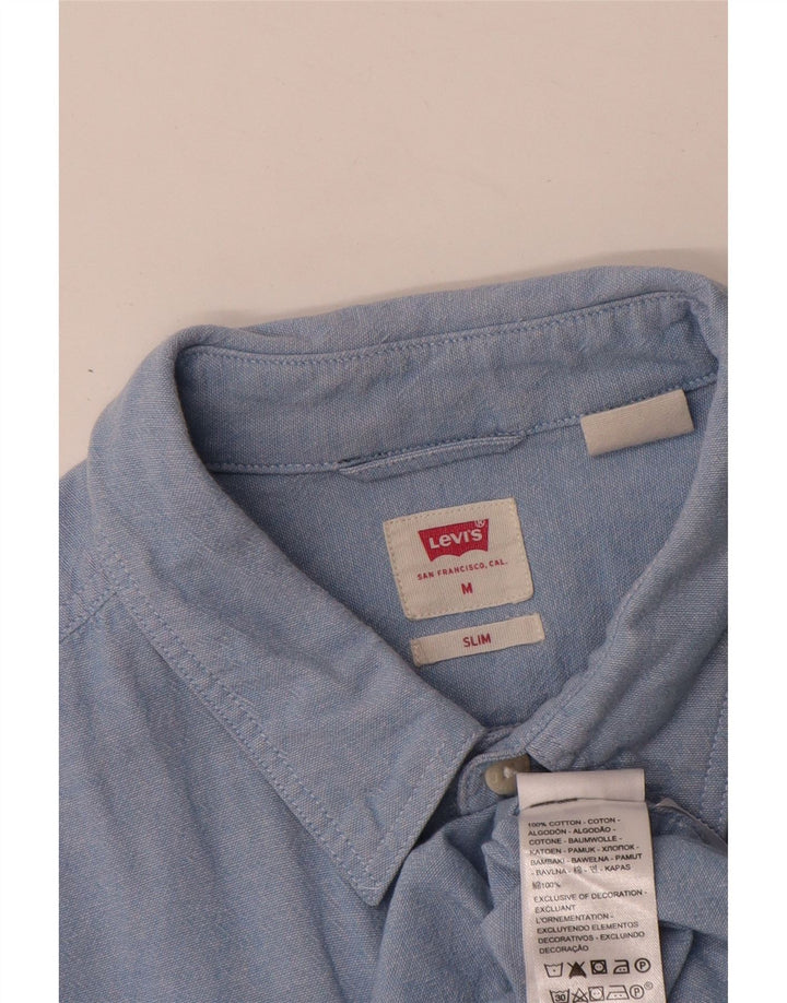 Cămașă Levi's pentru bărbați, bumbac albastru mediu