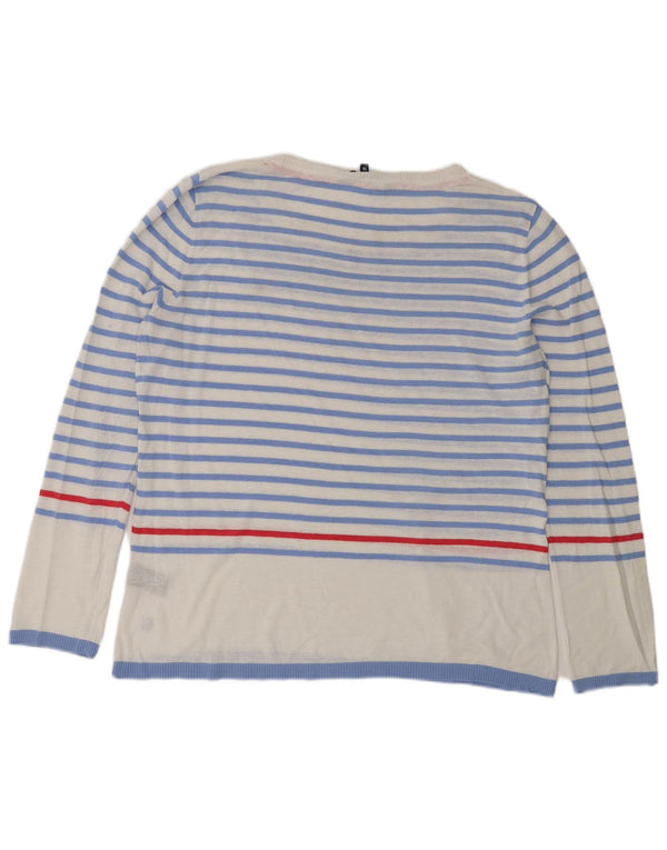 Crew Clothing Pulover pentru femei cu gât de barcă UK 16, mare, cu dungi albastre