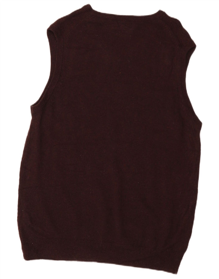 Marks & Spencer Mens Regular Fit Vest Tank Top Medium Burgundy Lambswool