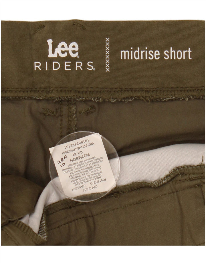 Pantaloni scurți chino LEE Riders pentru femei cu talie medie US 22 3XL W44 Kaki Bumbac