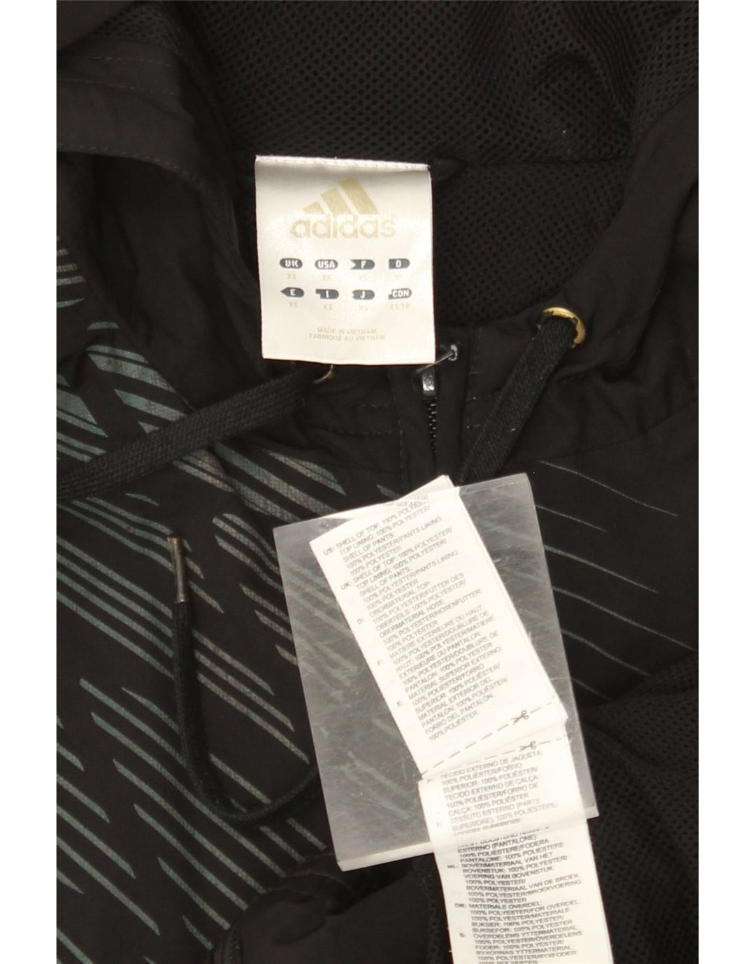 Pulover ADIDAS pentru bărbați, cu fermoar, XS, poliester cu dungi negre