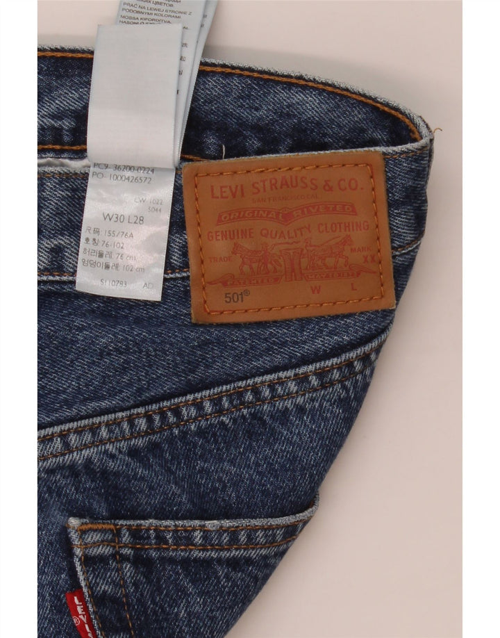 Blugi drepti 501 Crop pentru femei LEVI'S L30 L23 Bumbac albastru
