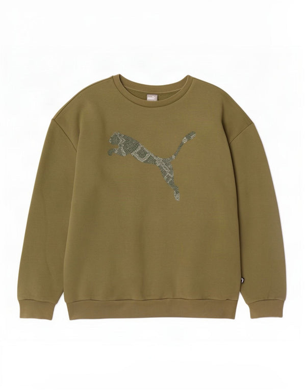 Hanorac grafic pentru bărbați Puma Jumper XL Kaki Bumbac