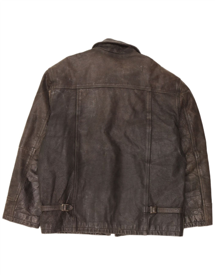 Jachetă din piele pentru bărbați Tauri UK 42 XL din piele neagră