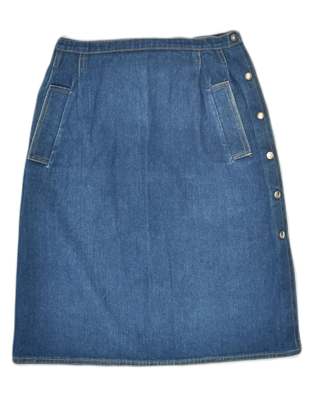 VINTAGE Womens Denim Skirt W26 Small Blue Cotton | Vintage Vintage | Thrift | Second-Hand Vintage | Used Clothing | Messina Hembry 
