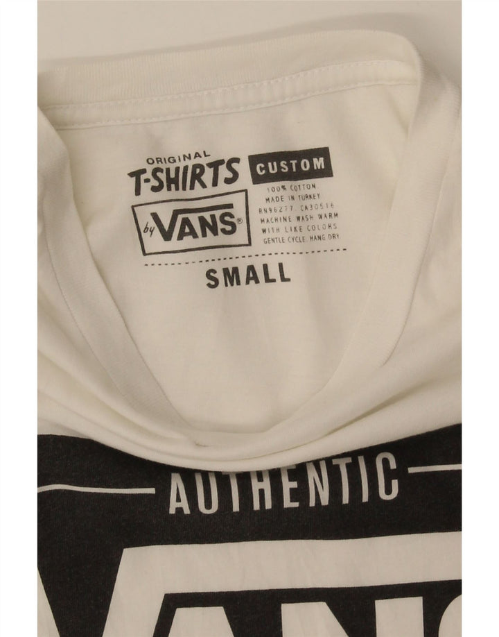 Tricou grafic personalizat Vans pentru bărbați Top mic, alb, bumbac