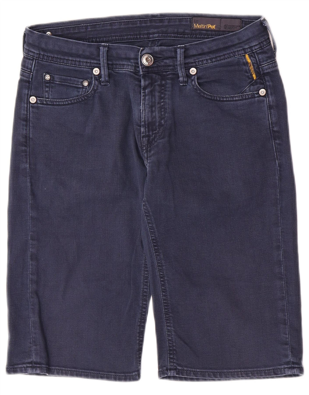 Pantaloni scurți din denim pentru bărbați Meltin' Pot W31, bumbac, albastru bleumarin mediu