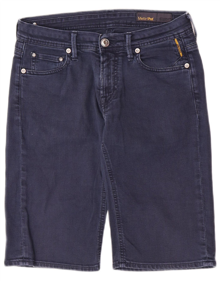 Pantaloni scurți din denim pentru bărbați Meltin' Pot W31, bumbac, albastru bleumarin mediu
