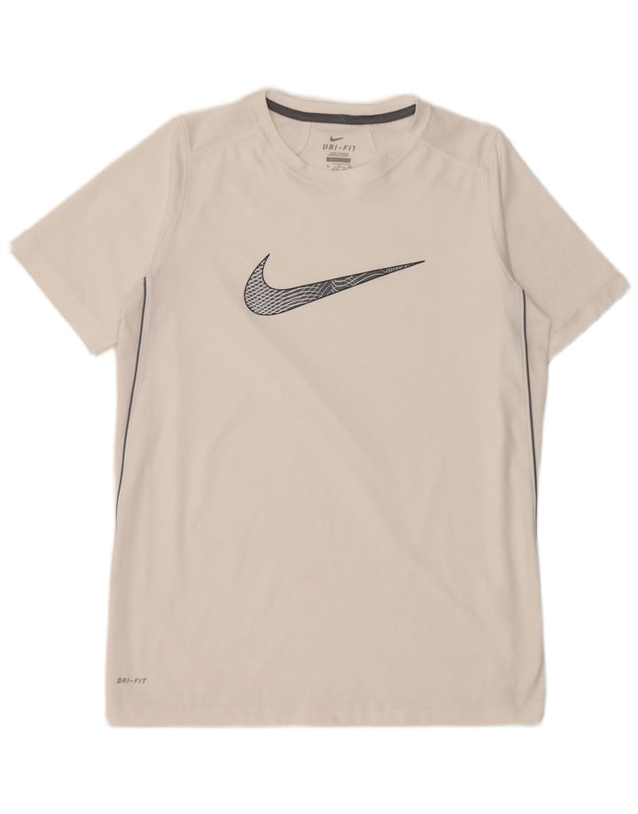 Tricou grafic Nike Dri Fit pentru băieți Top 13-14 ani, alb