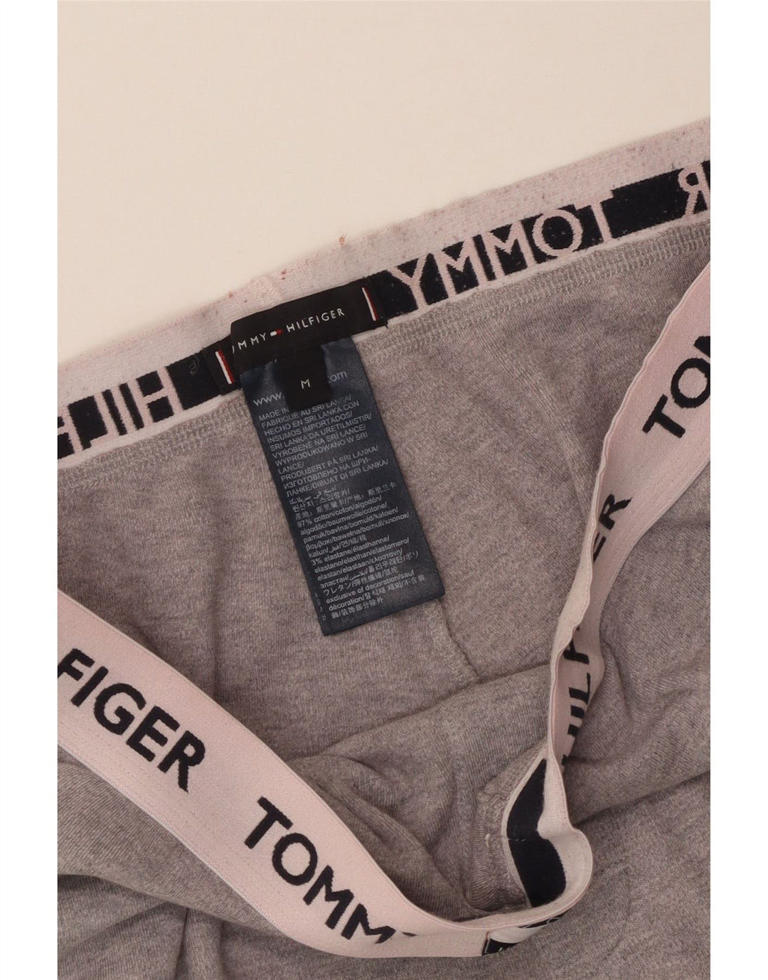 Pantaloni scurți sport grafic Tommy Hilfiger pentru bărbați, bumbac gri mediu