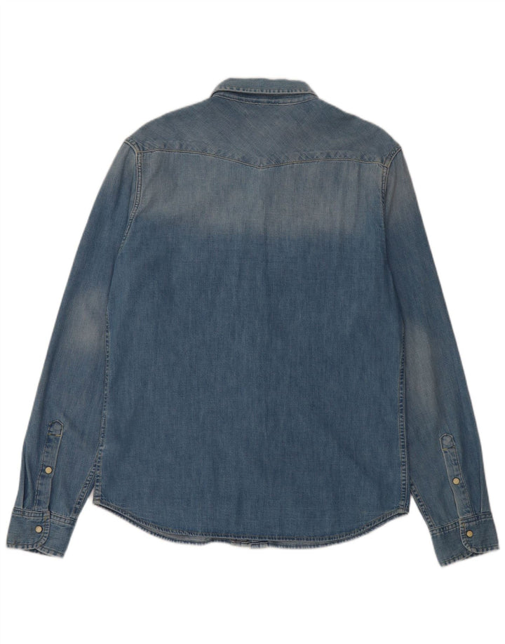 Cămașă Lee pentru bărbați, slim, din denim, mare, albastru, bumbac