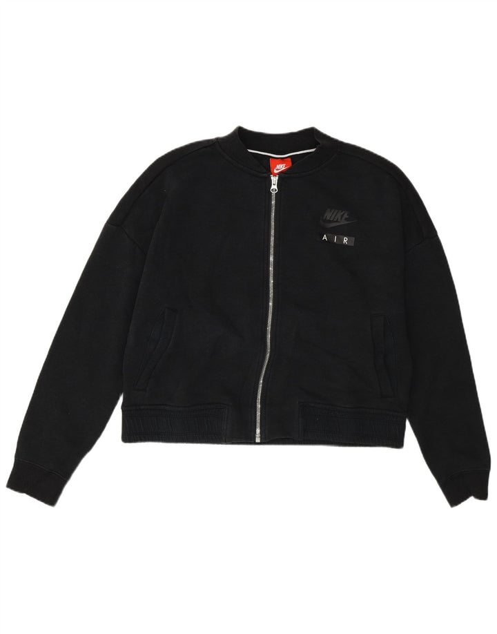 Jachetă de top de trening supradimensionată pentru femei Nike Crop Graphic UK 10 Small Black
