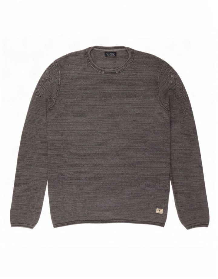 Pulover Jack & Jones pentru bărbați, cu gât crew, bumbac mic, gri