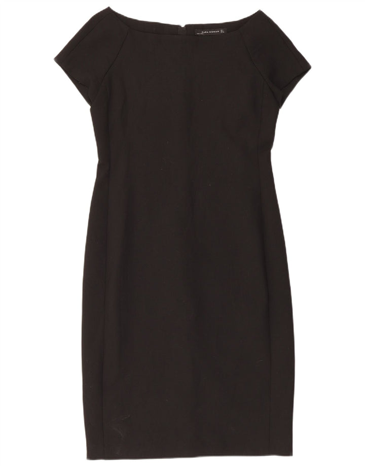 Zara Womens Sheath Dress UK 14 Large Black