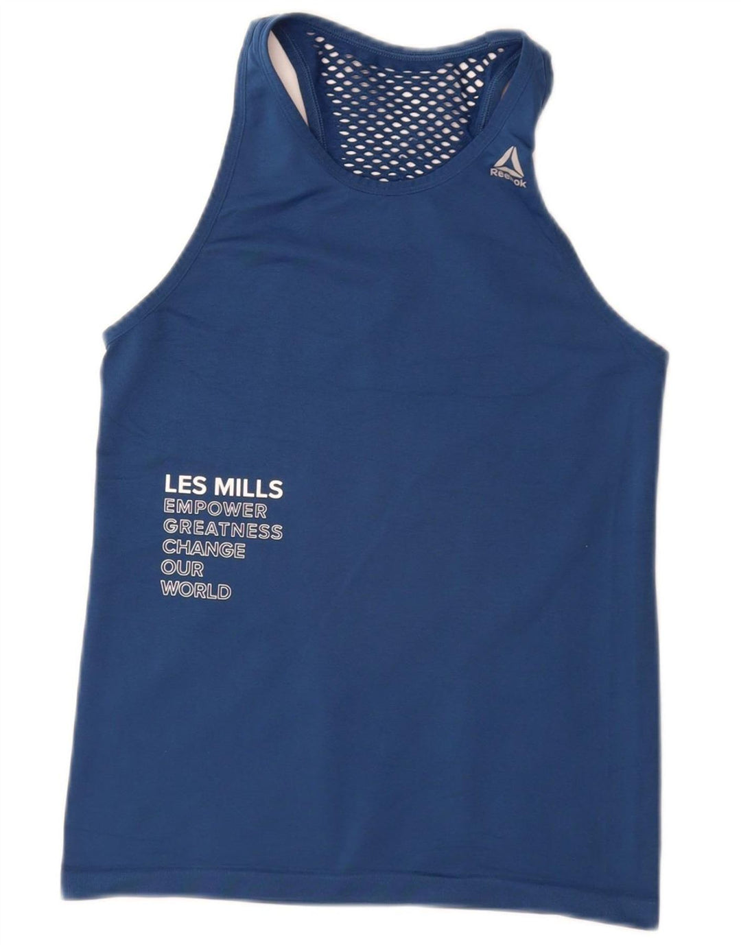 REEBOK Les Mills Graphic Vest Top pentru femei UK 8 Small Bleumarin