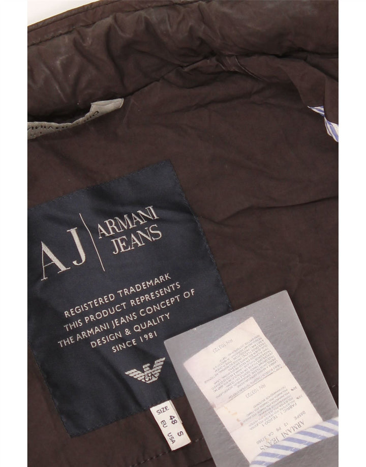 Jachetă bomber cu glugă pentru bărbați Armani Jeans EU 48 Poliester maro mic