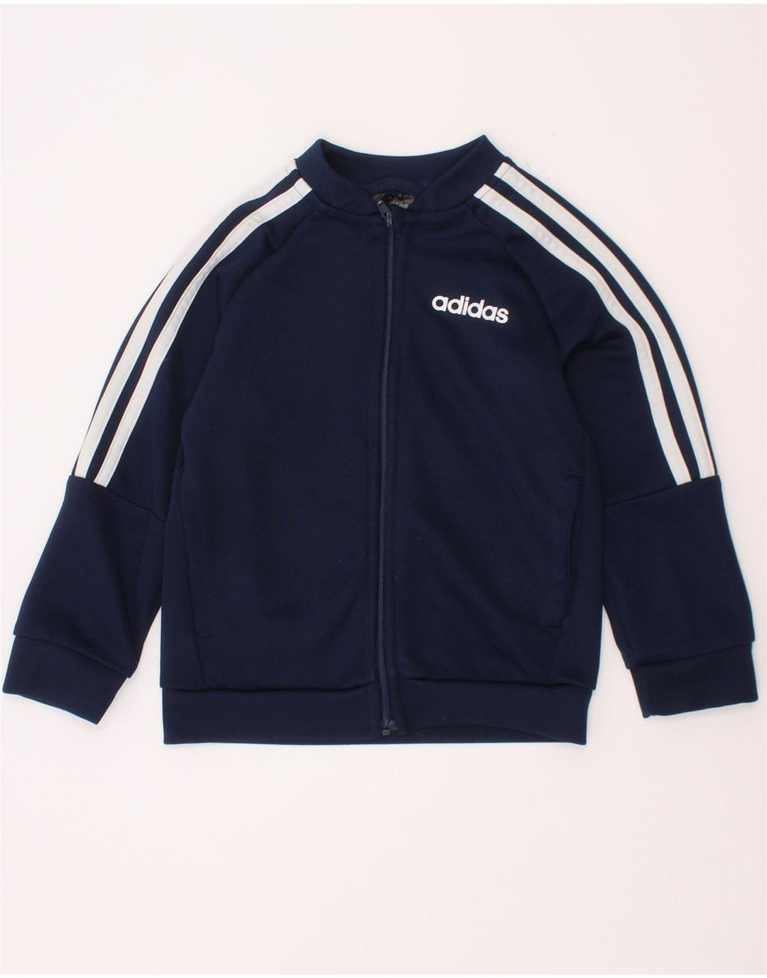 Jachetă de top pentru trening Adidas băieți 7-8 ani poliester bleumarin