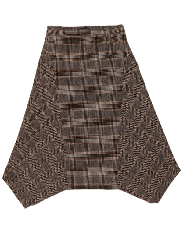 Fusta asimetrică pentru femei Massimo Dutti EU 40 Medium W30 Lână cu carouri gri