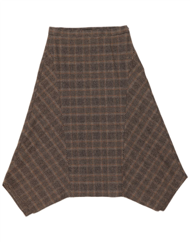 Fusta asimetrică pentru femei Massimo Dutti EU 40 Medium W30 Lână cu carouri gri