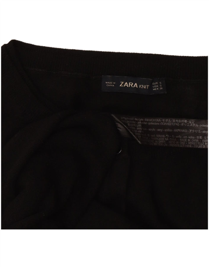 Pulover cardigan pentru femei Zara UK 10 Mic Negru Modal