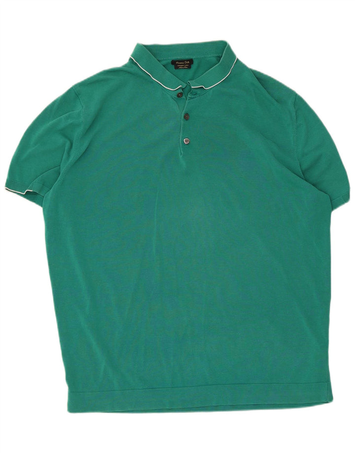 Tricou polo Massimo Dutti pentru bărbați 2XL bumbac verde