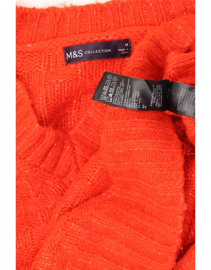 Pulover oversized cu decolteu în V pentru femei Marks & Spencer UK 14 Medium Red