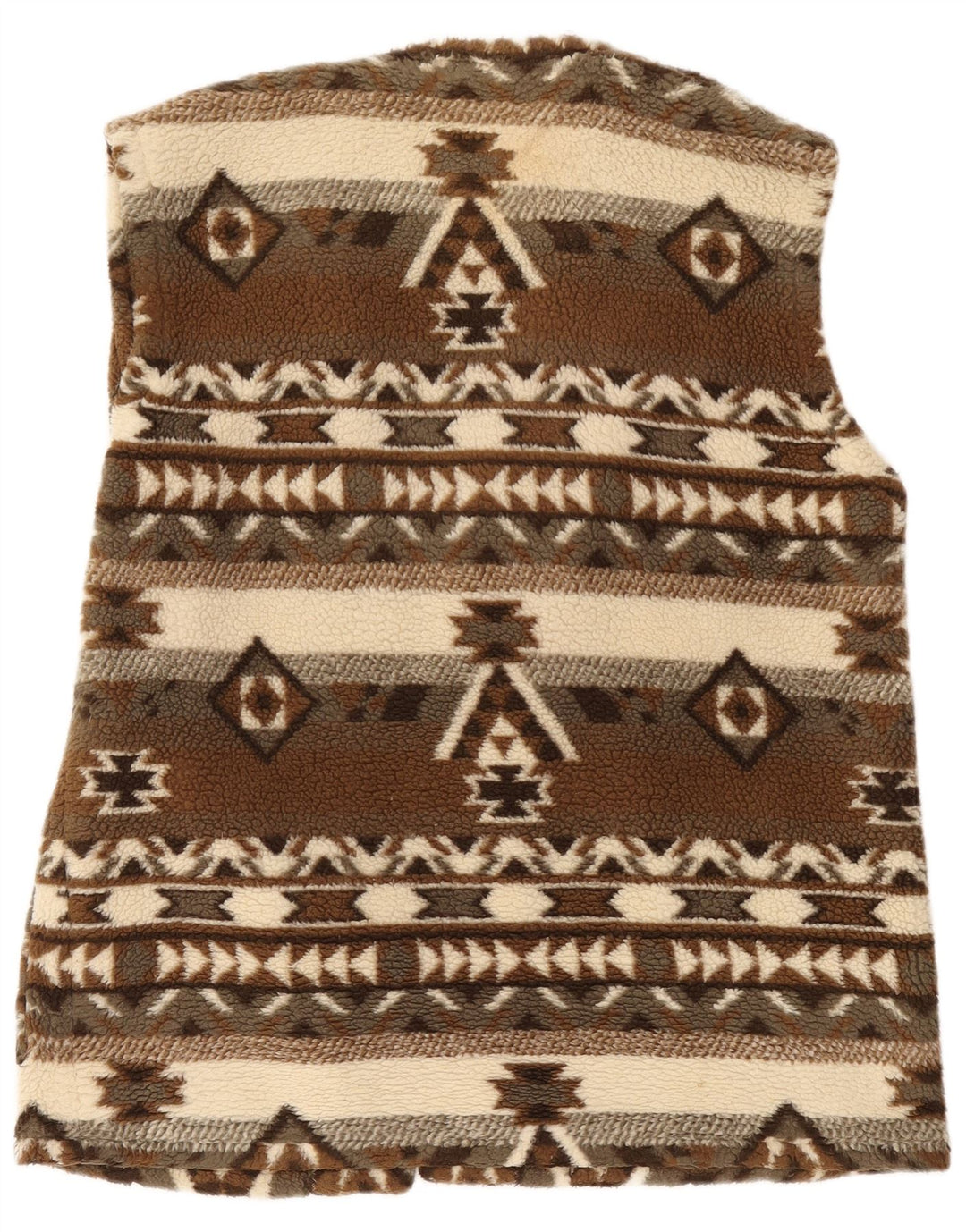 Gilet din lână Vintage pentru femei UK 20 2XL Maro Geometric Aztec
