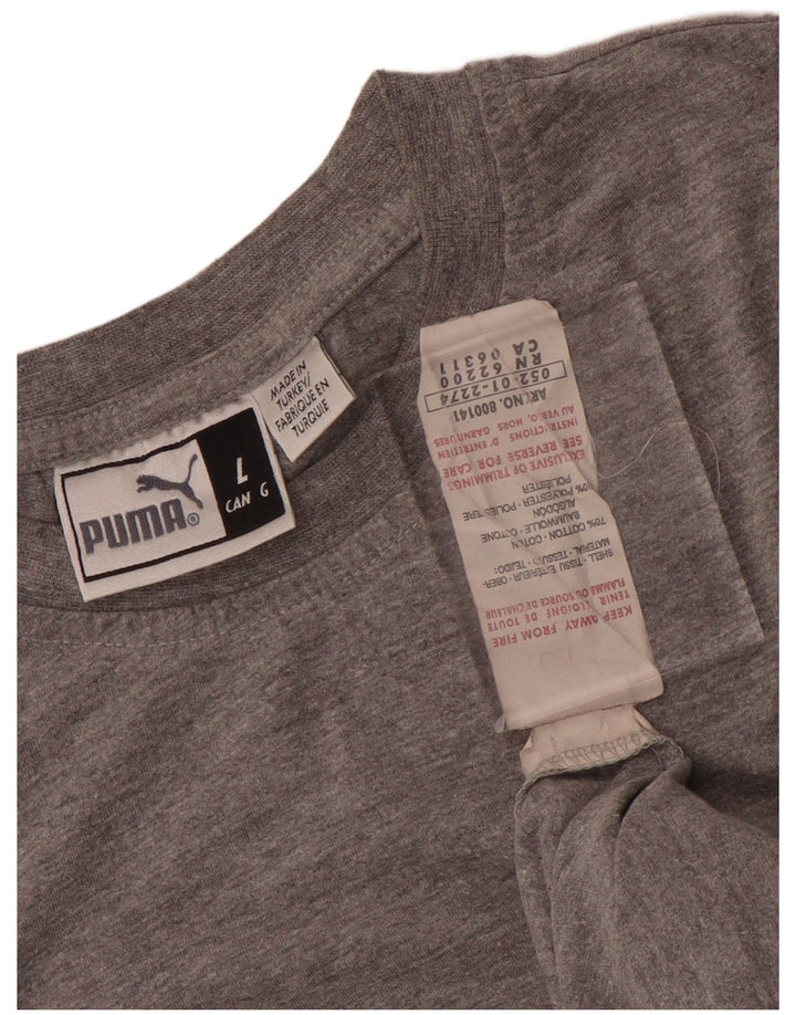 Tricou grafic Puma pentru bărbați Top mare, gri, bumbac cu pete