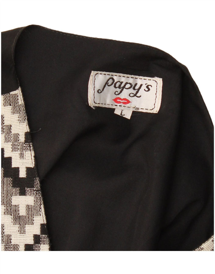 Vestă vintage pentru bărbați, mare, neagră, geometrică