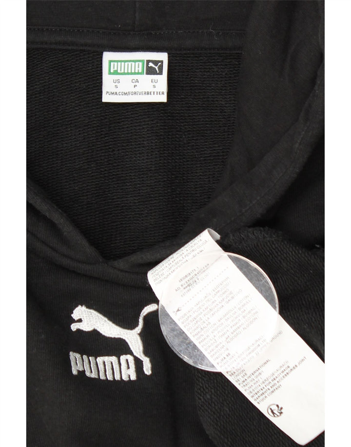 Pulover cu glugă supradimensionat cu grafic Puma pentru femei UK 10, bumbac negru mic