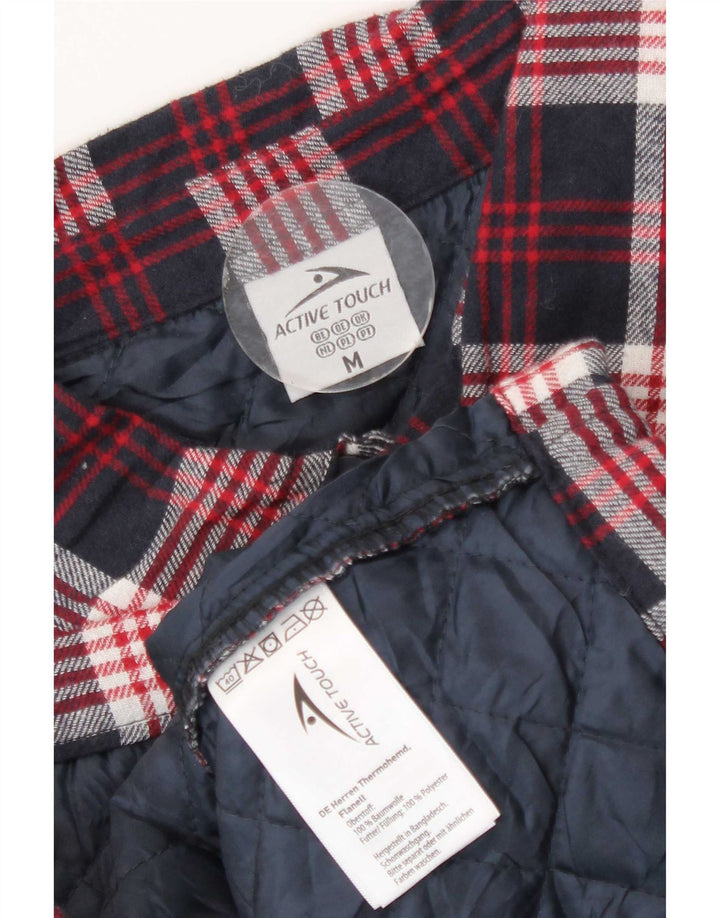 Cămașă de flanel lumberjack pentru bărbați Active Touch, bumbac cu carouri, albastru bleumarin