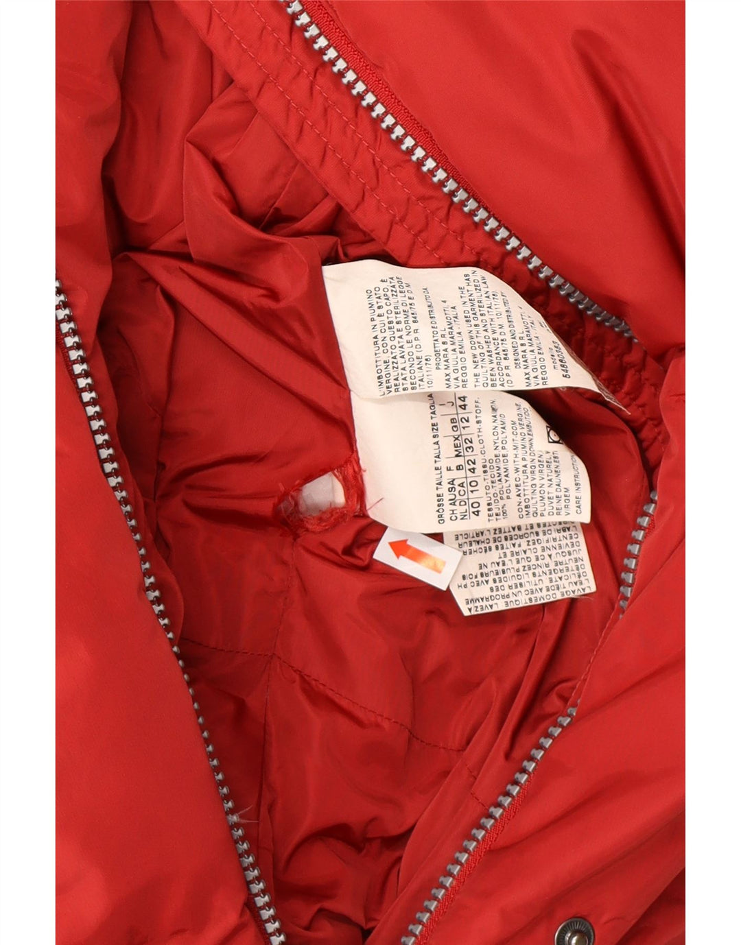 Jachetă căptușită de weekend pentru femei MAX MARA UK 12 roșu mediu poliamidă iarnă