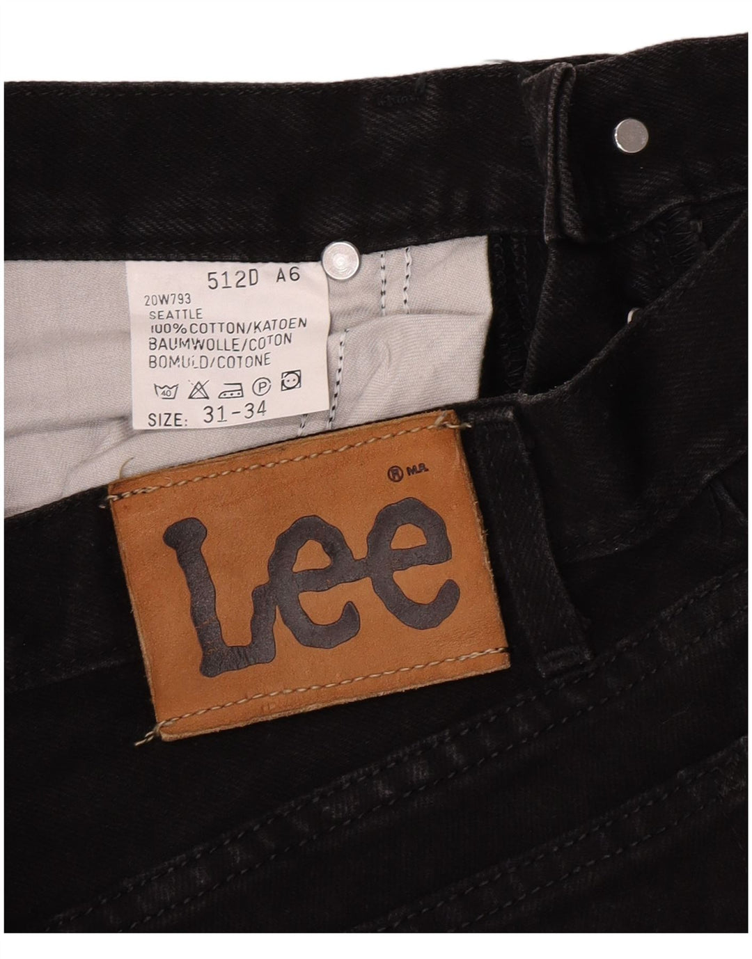 Blugi Lee Seattle drepte pentru bărbați W31 L34 bumbac negru