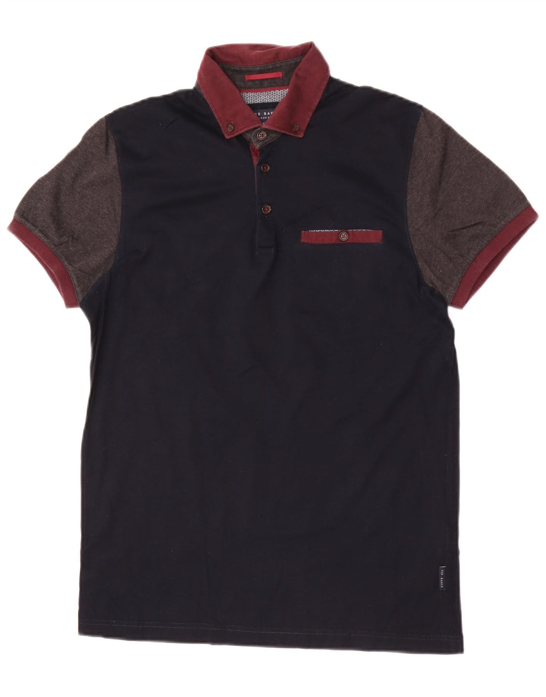 Tricou polo pentru bărbați Ted Baker, mărimea 2, bumbac color bloc, albastru bleumarin