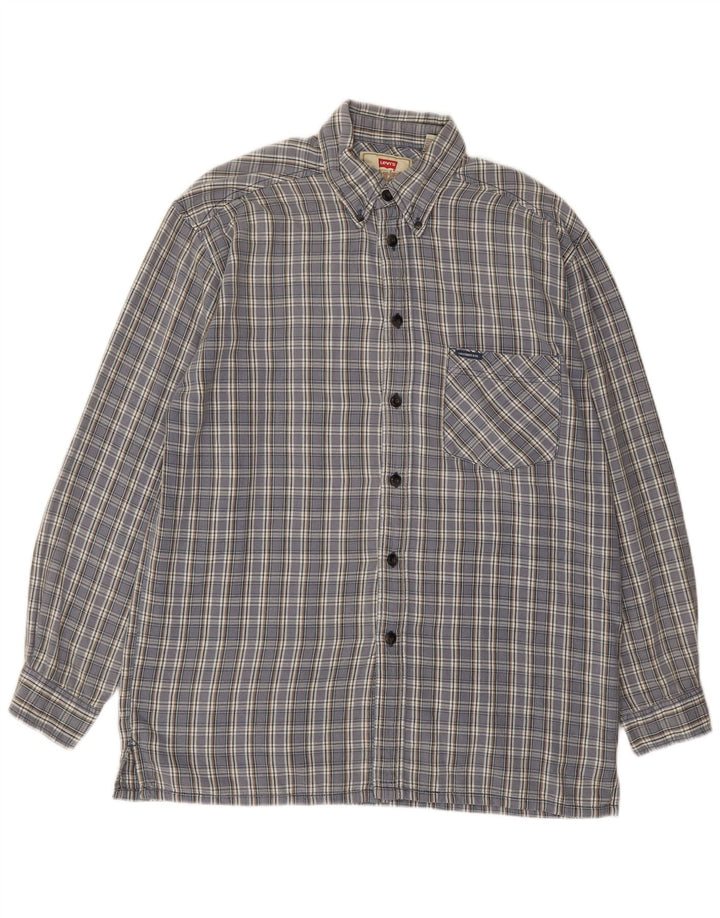 Cămașă pentru bărbați Levi's, bumbac cu carouri albastru mediu