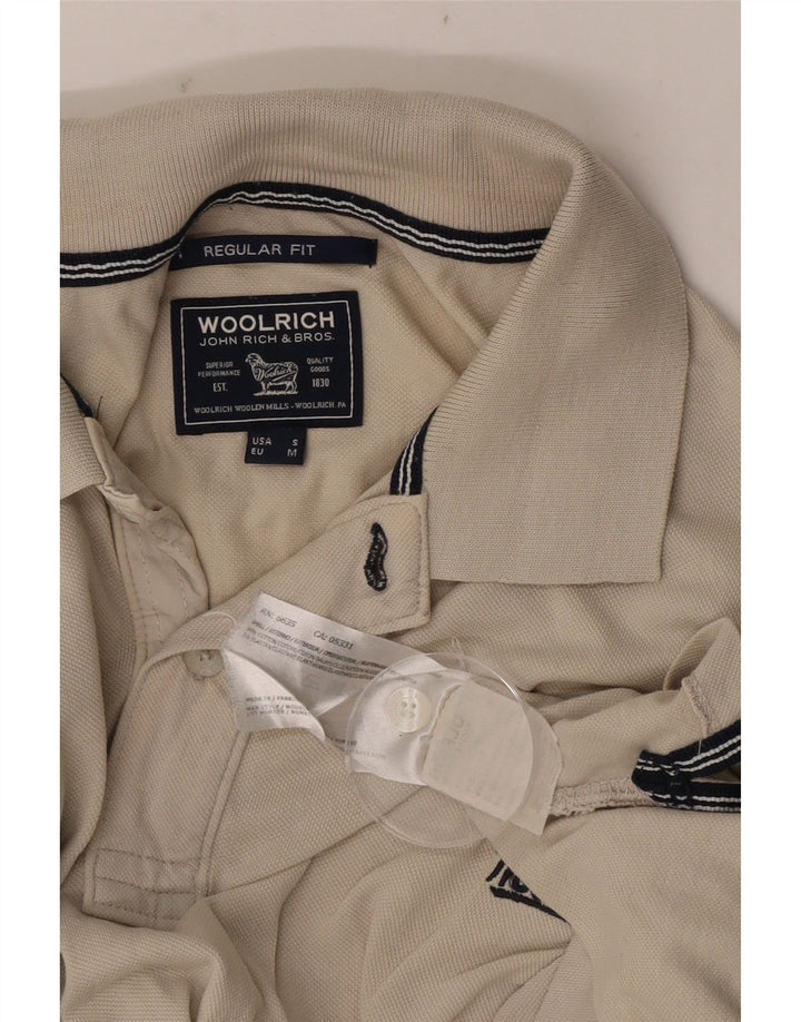 Cămașă polo Woolrich pentru bărbați, bumbac, bej mediu