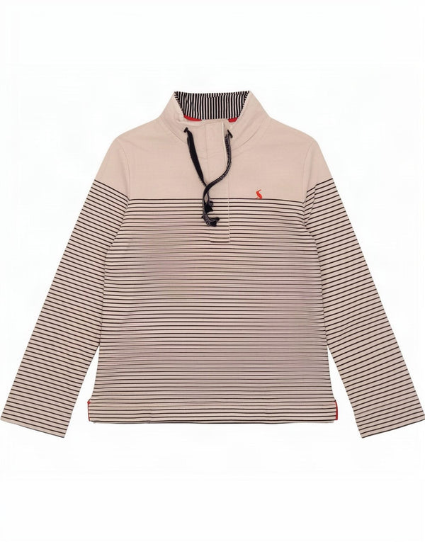 Pulover pentru damă Joules cu gât cu nasturi Jumper UK 8 Bumbac cu dungi albe mici