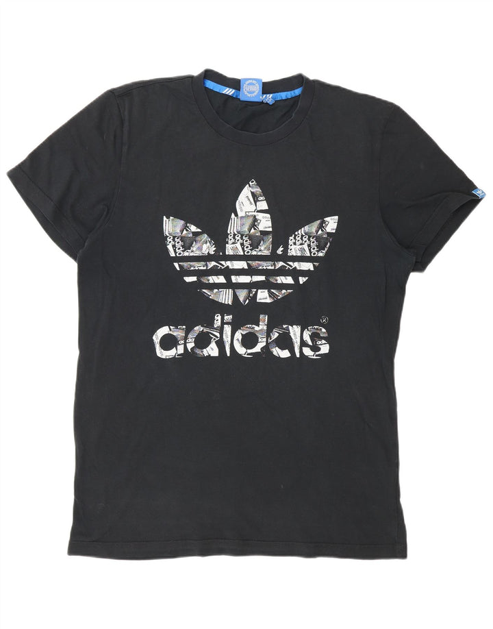 Tricou grafic Adidas pentru bărbați Top mediu negru bumbac