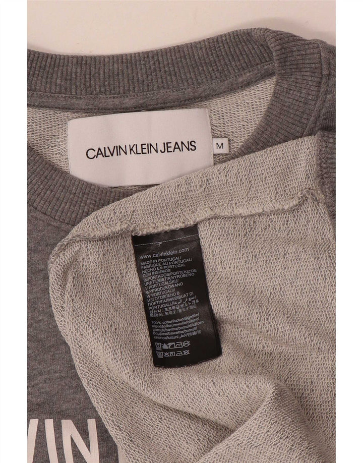 Hanorac grafic pentru bărbați Calvin Klein Jeans, pulat, gri mediu